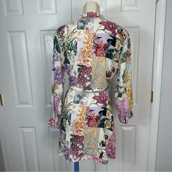 ZARA mini dress BELTED FLORAL button up dress or tunic top simply CHIC BOHO M - Picture 6 of 15
